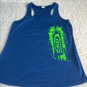 CKO Blue Tank Top with Green Graphic. Size M.